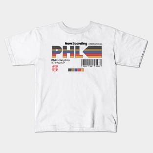 Vintage Philadelphia PHL Airport Retro Travel Pennsylvania Kids T-Shirt